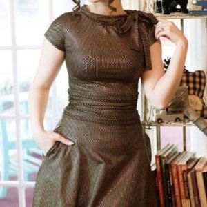 Retrolicious Gold Star Bombshell Retro Dress 1X